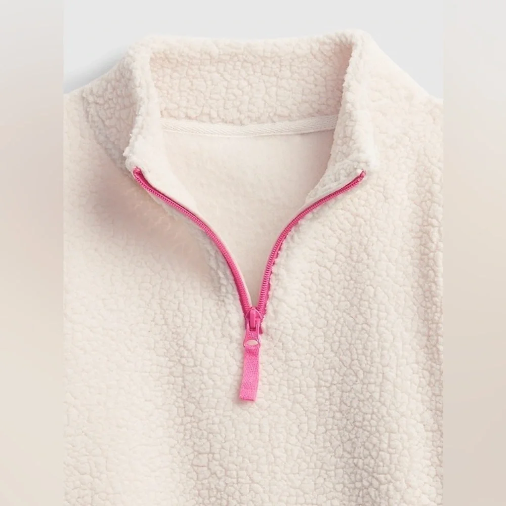 GAP Kids Sherpa Quarter-Zip Girl's Sweater M (8)